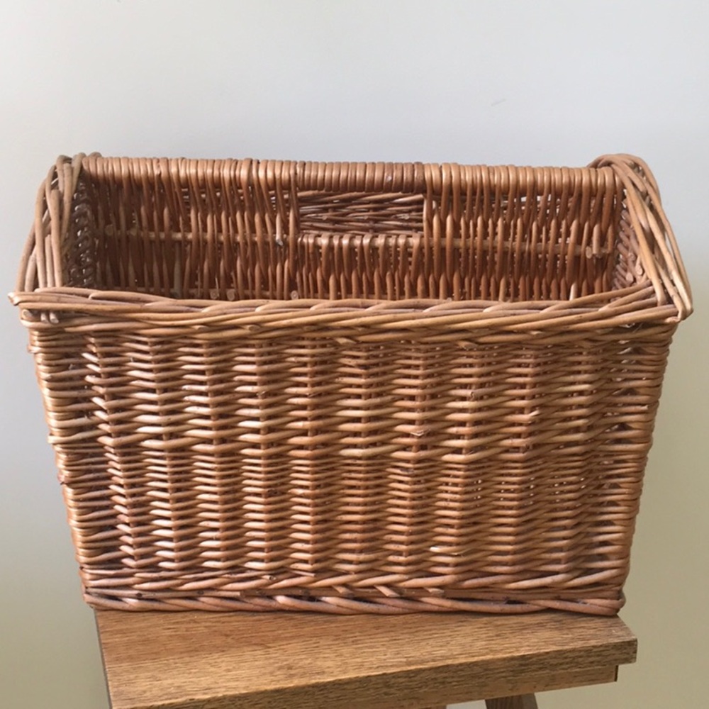 Wicker Vintage Magazine or Wine Rack Heavy